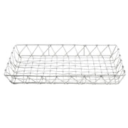 Pastry Basket Rectangular Tapered Silver Metal - 18"L x 11 3/4"W x 2"H by HUBERT – Alloy Steel, Silver, Model 41512