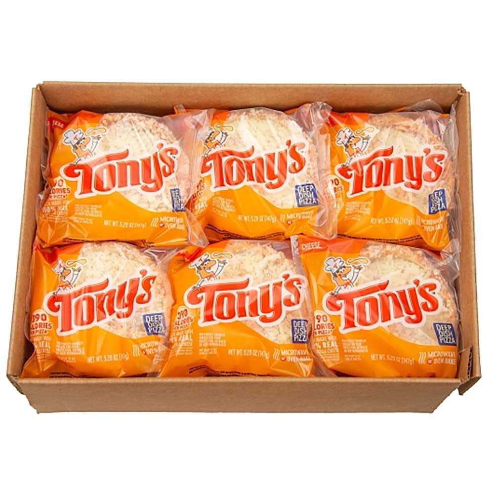 Tony's Deep Dish Cheese Pizza Par Baked Personal Pizzas - Mozzarella Cheese Deep Dish Frozen Pizza Bulk Case of 24 (5.5 Oz Each) - Perfect for Oven by Schwans – 5.2 ounces