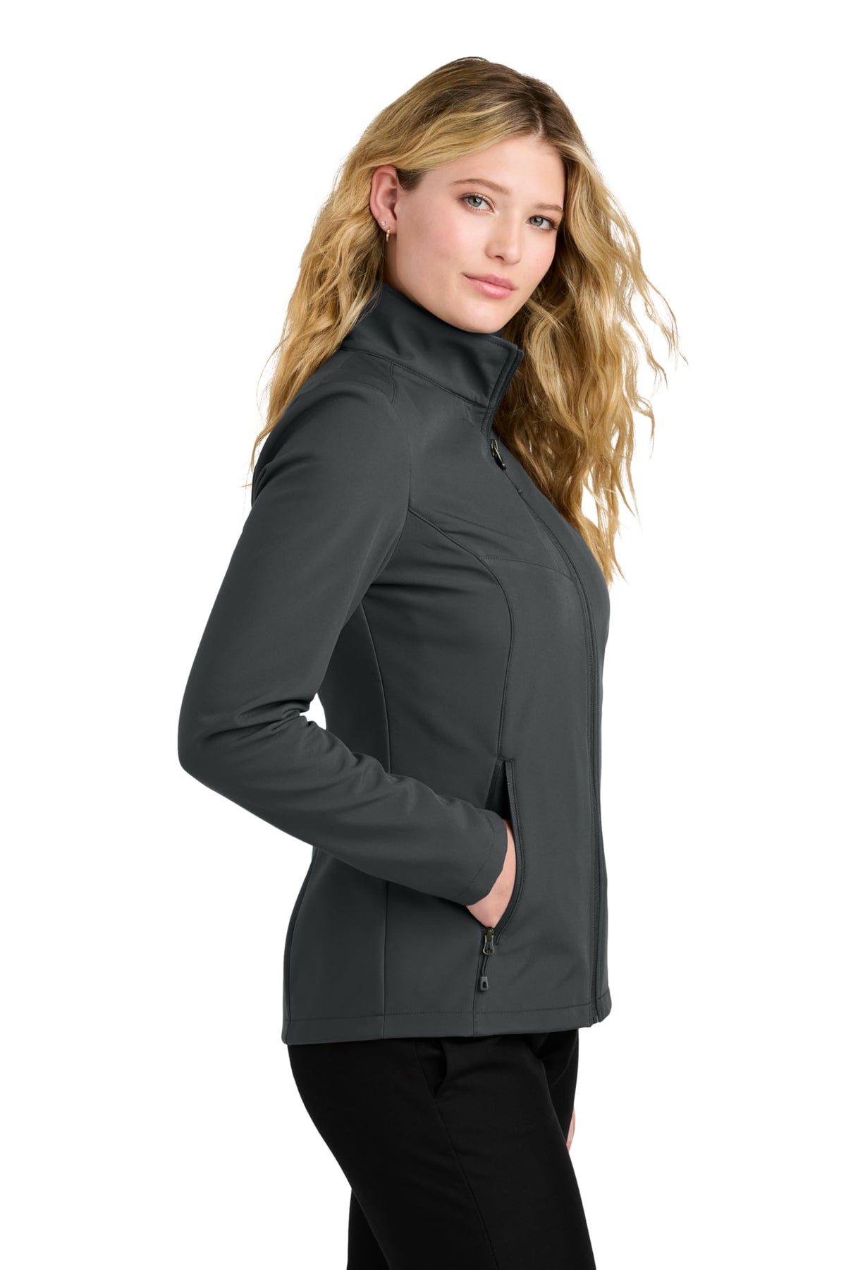 Women's Core Soft Shell Jacket by Port Authority – X-Small, Grey Steel, Model L720