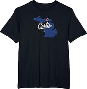 Curtis Michigan Mackinac County MI Map T-Shirt