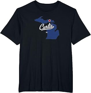 Curtis Michigan Mackinac County MI Map T-Shirt