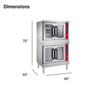 VC4G Series - Full Size Gas Convection Ovens (Double Deck by VULCAN – 14.8 cubic_feet, Stainless Steel, Silver, Model VC44GD-NAT