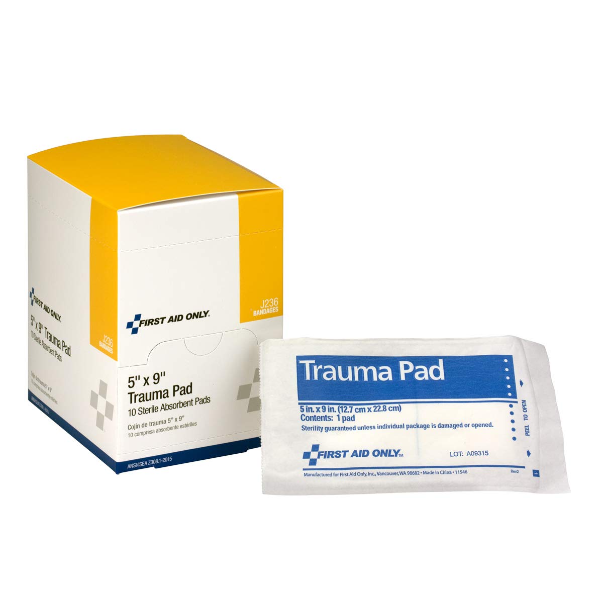 Trauma Pad by First Aid Only – 10 Count (Pack of 1), Other, Multi