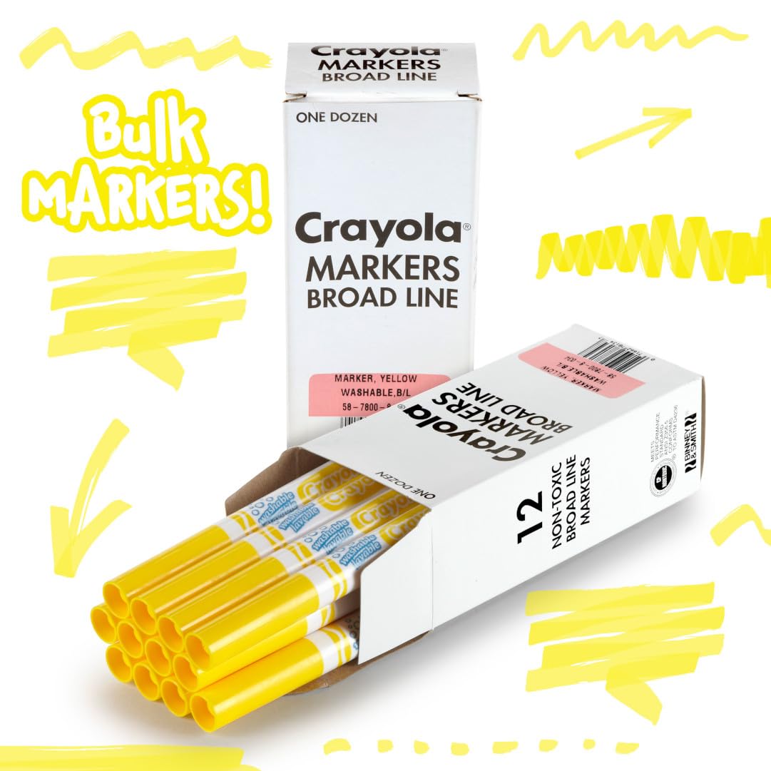 Crayola Yellow / 12 Count (Pack of 1) / Washable Coloring Pens & Markers