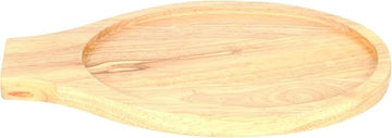 Thunder Group WDFJ001 Fajita Skillet Underliner, Oval, 3/4" Thick, Side Grooves, Stackable, Wood, Pack of 12