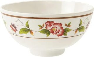 G.E.T. M-768-TR, Tea Rose Collection, White 9 oz. Melamine Bowls (Qty, 12)