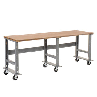 Extra Long Mobile Workbench by Global Industrial – 36"L x 96"W x 4"H, Steel, Gray, Model 183172A