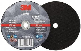 3M 87657 Silver Cut-Off Wheel, 4" x 0.125" x 3/8" T1, Ceramic Grain, 36 Grit, Lot of 50