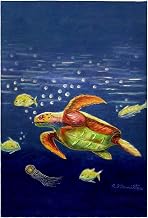 Betsydrake GT1168 20 x 20 in. Dicks Sea Turtle Guest Towel