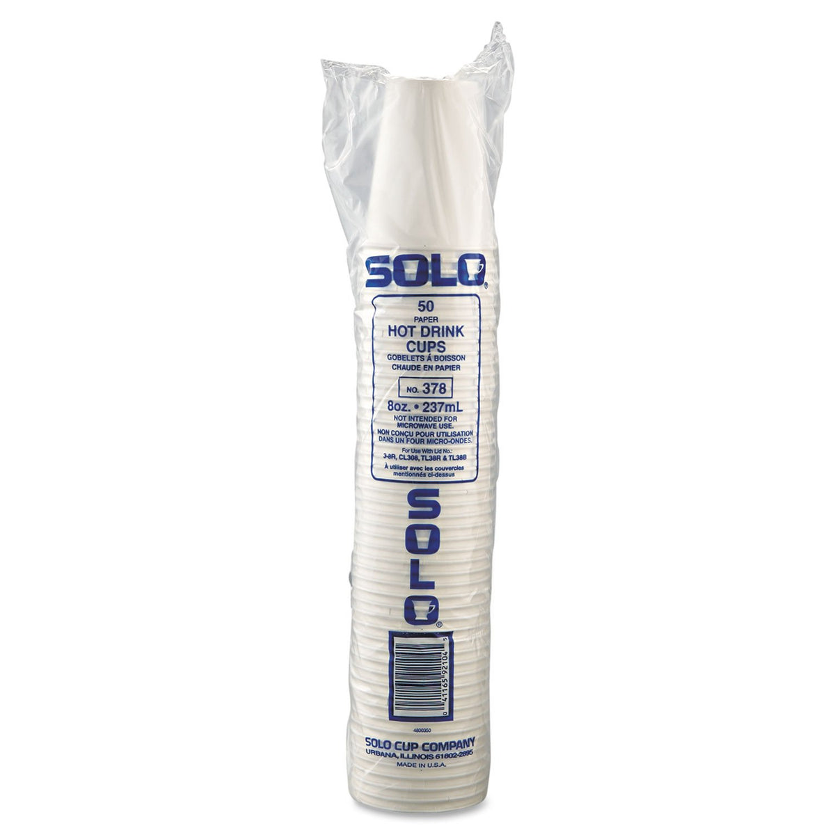8 oz White SSP Paper Hot Cup (Case of 1000) by SOLO – 8 Ounces, 8.0 fluid_ounces, Paper, White, Model 378W-2050