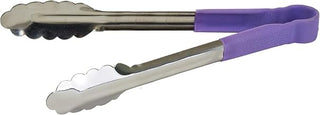 Winco 12" Purple Stainless Steel Serving Tongs