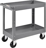 2 Shelf Deep Tray Steel Stock Cart by Global Industrial – 3.5"L x 16"W x 32"H, 12-Gauge Steel, Gray, Model 988835