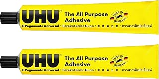 UHU All Purpose Glue Adhesive - Liquid Synthetic Resin Adhesive - 125ml Tubes - Pack of 2 Tubes