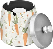 Carrots Splash Ashtray with Lid, Outdoor Ashtrays for Patio