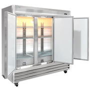 80 7/8" Three Section Reach In Freezer by MOTAK – 83.66x35.04x83.46, In Description, Check Images, Model MSD-3DF-BAL-X
