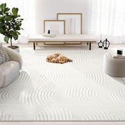 Abani Neutral Cream Area Rug 8' x 10' for Living Room, Bedroom - Half-Moon Design - Durable & Easy to Clean