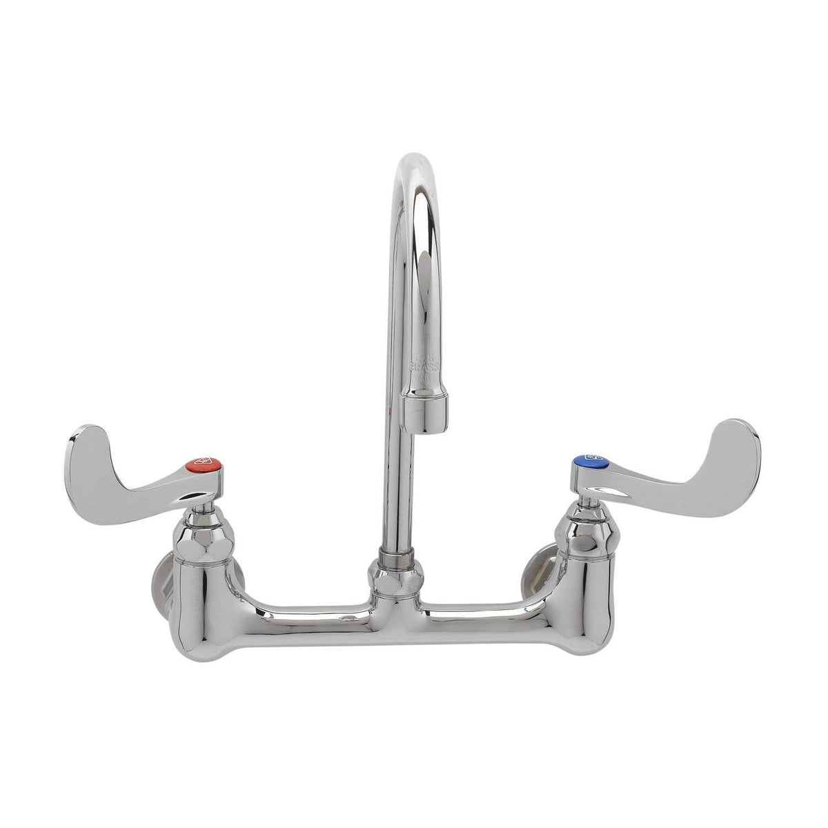 Wall Mount 8-Inch Centers Rigid Gooseneck Double Pantry Faucet with 4-Inch Wrist Action Handles by T&S Brass – not_applicable, Brass, Model B-0330-04