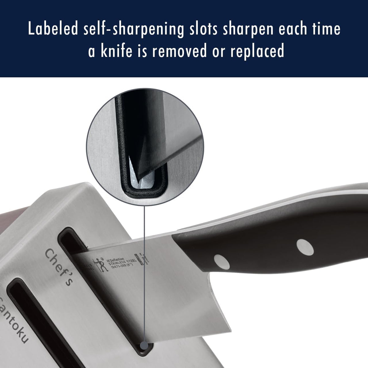Classic 15-pc Self-Sharpening Knife Block Set by HENCKELS – 15-pc, Black, Model 1028194