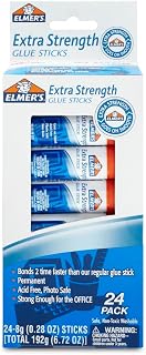 Elmer's Extra Strength Glue Sticks, Washable, 8 Grams, 24 Count - Poster, Vision Board, Back to School Supplies, #1 Teacher Brand