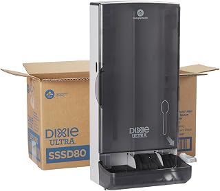 DIXIE ULTRA® SMARTSTOCK® SERIES-O MINI COMBO SPOON DISPENSER BY GP PRO (GEORGIA-PACIFIC), TRANSLUCENT BLACK, 1 DISPENSER