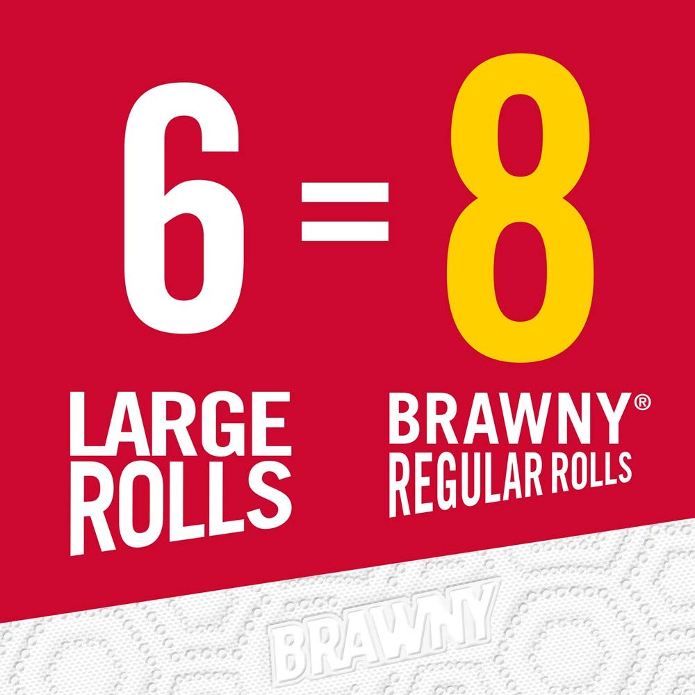 Paper Towels by Brawny – 6 Count (Pack of 1), Paper, White, Model 440785