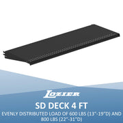 Base Deck 4' W x 13" D Gry Gray by Lozier – 13" D, Alloy Steel, Grey, Model SD413N.GRY
