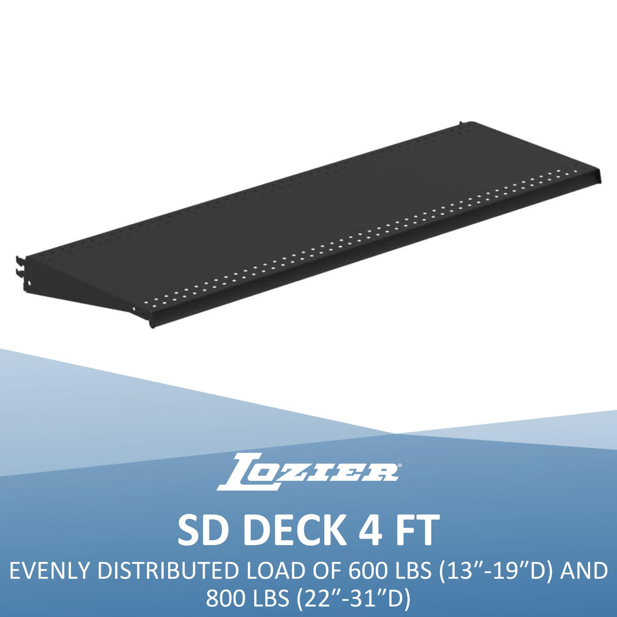 Base Deck 4' W x 13" D Gry Gray by Lozier – 13" D, Alloy Steel, Grey, Model SD413N.GRY