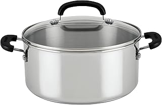 Farberware Brilliance Dutch Oven Pot with Lid, 5 Quart, Stainless Steel