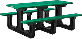 Global Industrial Outdoor 6' Rectangular Picnic Table, Recycled Plastic with Heavy Duty Base, Green