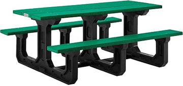 Global Industrial Outdoor 6' Rectangular Picnic Table, Recycled Plastic with Heavy Duty Base, Green