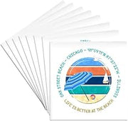 3dRose American Beaches - Oak Street Beach, Chicago, Illinois Travel Gift Set of 8 Ceramic Tile Coasters