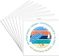 3dRose American Beaches - Oak Street Beach, Chicago, Illinois Travel Gift Set of 8 Ceramic Tile Coasters