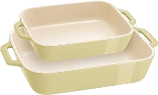 STAUB Ceramic 2-pc Rectangular Baking Dish Set - Macaron Pastel Green