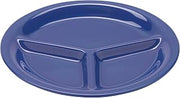 G.E.T. CP-10-PB-EC 10.25" Blue Melamine 3-Compartment Plates, Break- Resistant and BPA Free, For Indoor and Outdoor Dinnerware by Diamond Mardi Gras Collection (Pack of 4)