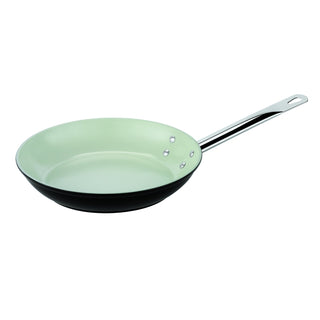 World Cuisine 12-1/2-Inch Forged Aluminum Fry Pan with Ceramic Coating by PADERNO – 12 1/2 Inch, Ceramic, White, Model AHLZ304