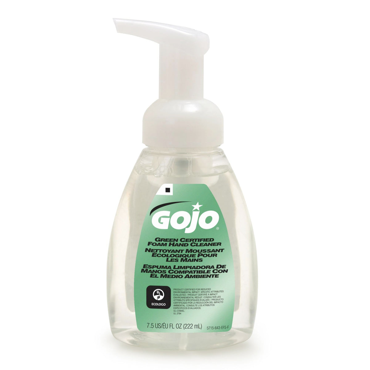 ® Green Certified Foam Handwash by GOJO – 7.5 Fl Oz (Pack of 1), Bamboo, Clear, Model 5715-06
