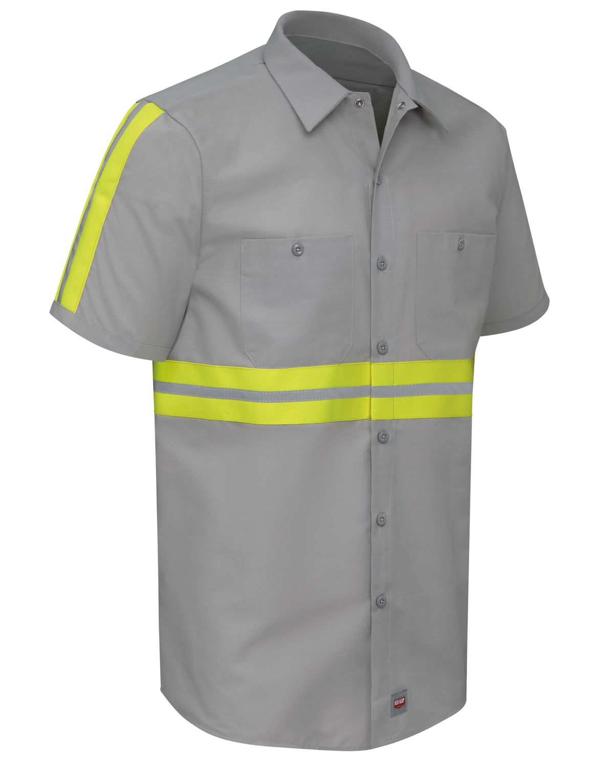 Red Kap Large / Grey With Yellow/Green Visibility Trim / Standard Tops