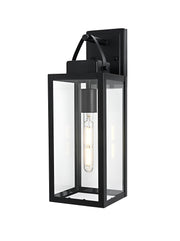 Hilton One Light Outdoor Wall Sconce Black by Lighting Design – 12", Iron, Black, Model OD330W18BK