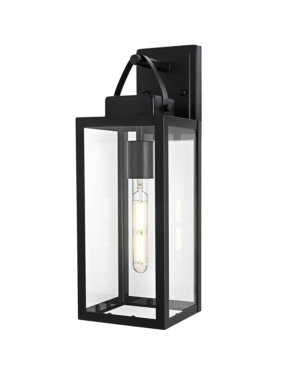 Hilton One Light Outdoor Wall Sconce Black by Lighting Design – 12", Iron, Black, Model OD330W18BK