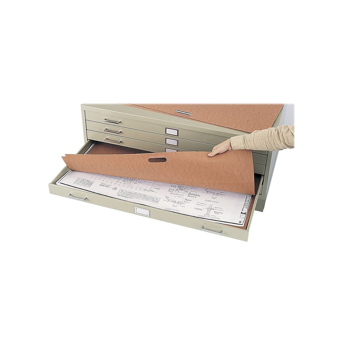 Safco Tropic Sand / Flat File / 53-3/8 by 41-3/8 by 16-1/2-Inch Flat File Cabinets