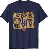 NBA Just A Girl Who Loves Cleveland Wavy Logo T-Shirt