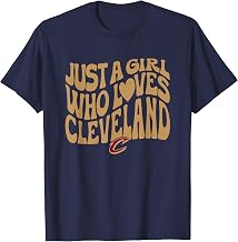 NBA Just A Girl Who Loves Cleveland Wavy Logo T-Shirt