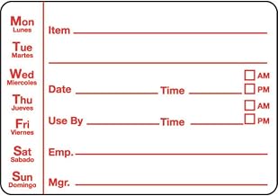 Inventory Control Label White Red Imprint - 3 1/2"L x 2"H 500 Per Roll