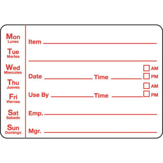 Inventory Control Label White Red Imprint - 3 1/2"L x 2"H 500 Per Roll by HUBERT – 3.5*2 inches, Paper, White, Pack of 500, Model 80352