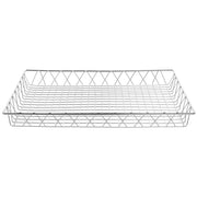 Wire Display Basket Rectangular Chrome Plated Pastry Basket Bakery Tray - 24" L x 18" W x 2" H by HUBERT – Metal, Silver