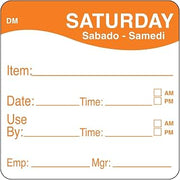 DayMark Safety Systems DAYMARK FOOD SAFETY Label 2x2 DissolveMark Use By Saturday, 250 CS