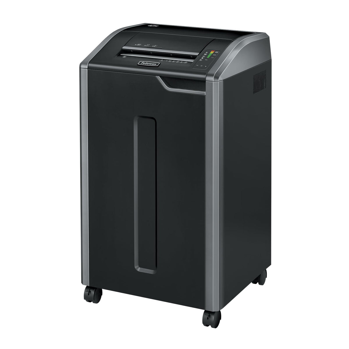 PowerShred 425i 38-Sheet Strip-Cut Shredder () by Fellowes – Strip-Cut, 30.0 gallons, Plastic With Metal Blades, Black, Model 38420
