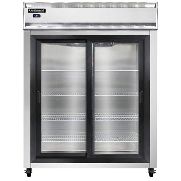 2RE-SGD Extra-Wide Two Section Sliding Glass Door Refrigerator by Continental Refrigerator – Commercial Grade