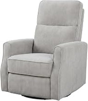 Starlight Canyon Home Solid Wood Swivel Gliding Recliner with Glider and Reclining, Upholstered Lounge Chair for Living Room or Bedroom, Wheat