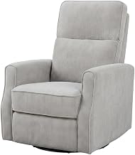 Starlight Canyon Home Solid Wood Swivel Gliding Recliner with Glider and Reclining, Upholstered Lounge Chair for Living Room or Bedroom, Wheat